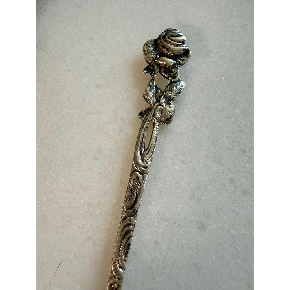 Vintage 800 Silver Hildesheimer Rose Spoon • German Floral Tea Spoon